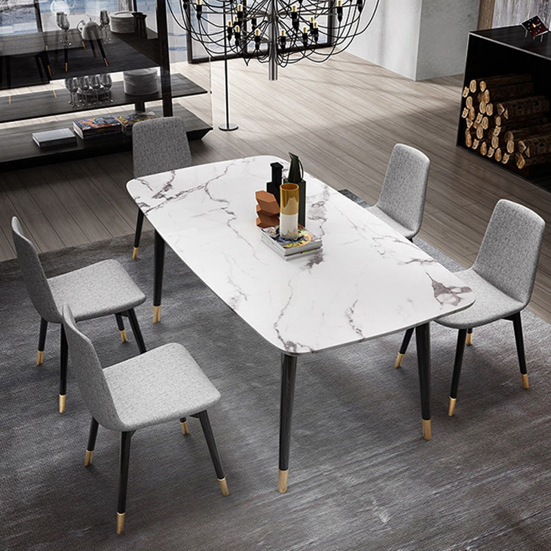 Glam Style Sintered Stone Dining Set Rectangle 1/2/4/6/7 Pieces Dining Set