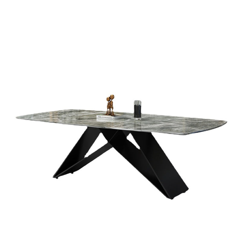 Stone Top Dining Table Traditional Luxury Table with Pedestal Base