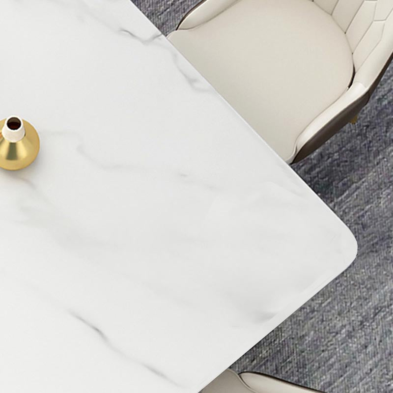 Stone Top Dining Table Traditional Luxury Table with Sled Base