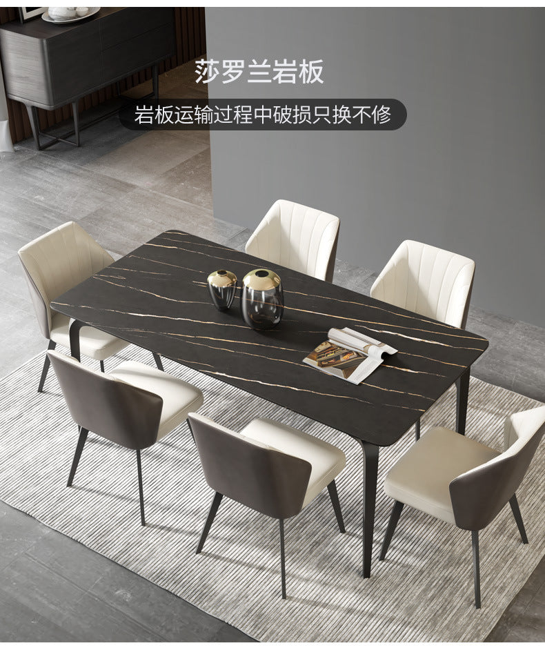 Stone Top Dining Table Traditional Luxury Dining Table with 4 Legs