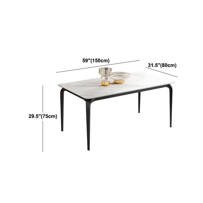 Stone Top Dining Table Traditional Luxury Dining Table with 4 Legs