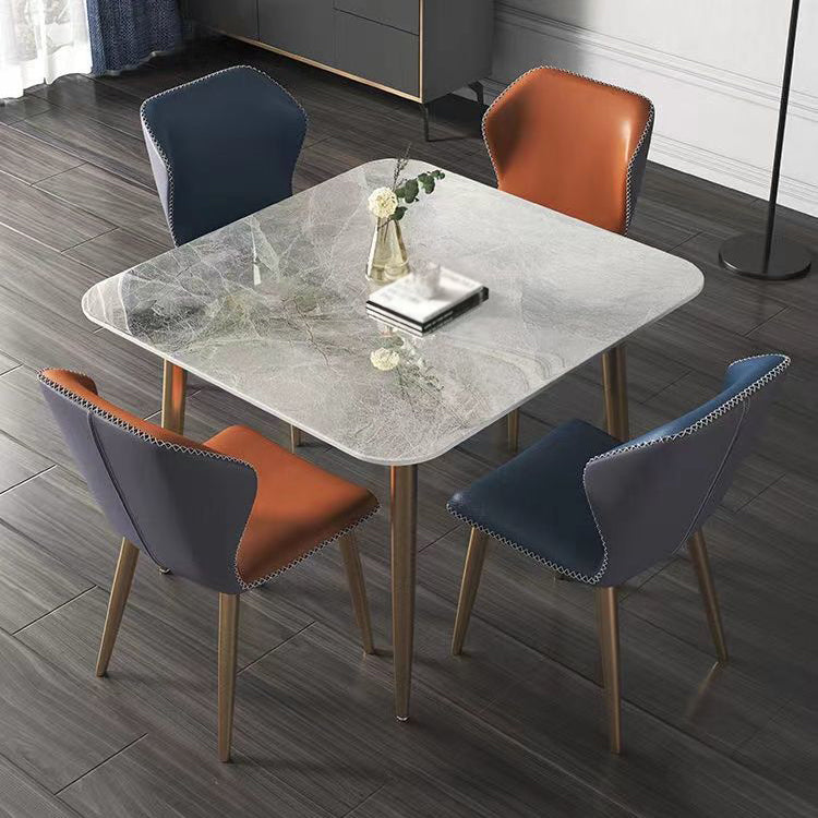Sintered Stone Dining Table Modern Kitchen Furniture with 4 Metal Legs
