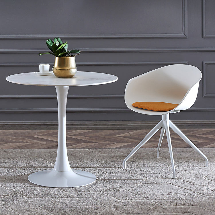 Round Dining Table Contemporary Style Stone Dining Site Table with Tulip Base