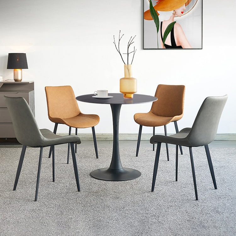 Round Dining Table Contemporary Style Stone Dining Site Table with Tulip Base