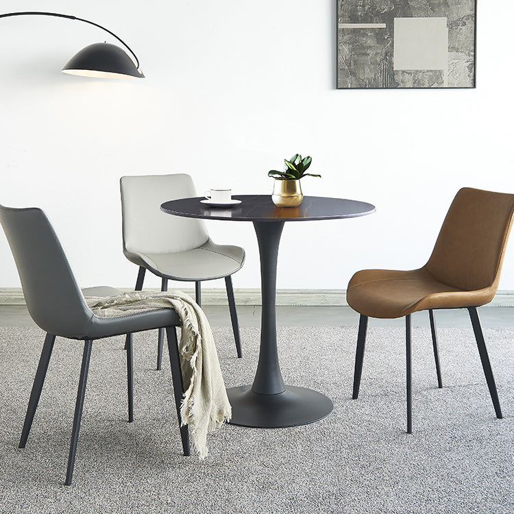 Round Dining Table Contemporary Style Stone Dining Site Table with Tulip Base