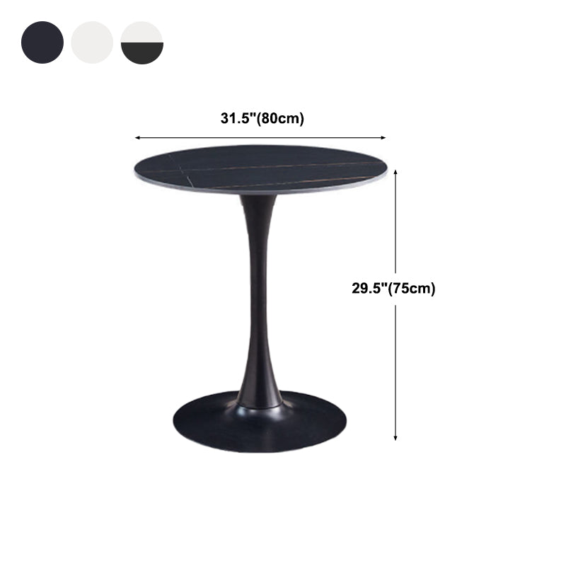 Round Dining Table Contemporary Style Stone Dining Site Table with Tulip Base