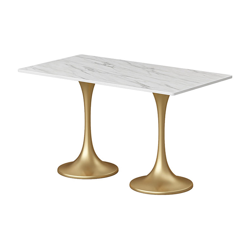 Traditional Luxury Dining Table Sintered Stone White Top Table for Dining Room