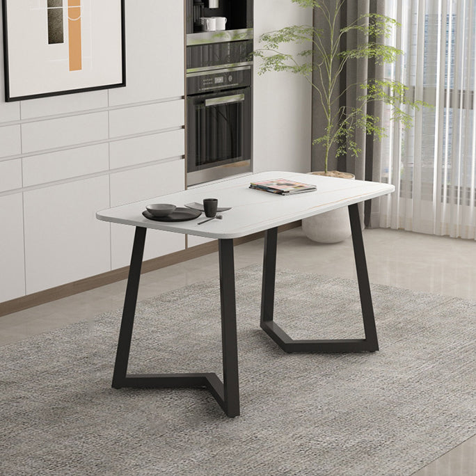 Industrial Style Dining Table Sintered Stone Rectangle Table for Home