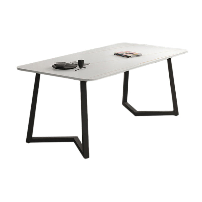 Industrial Style Dining Table Sintered Stone Rectangle Table for Home