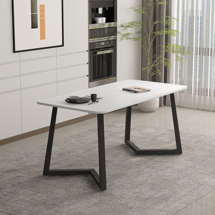 Industrial Style Dining Table Sintered Stone Rectangle Table for Home