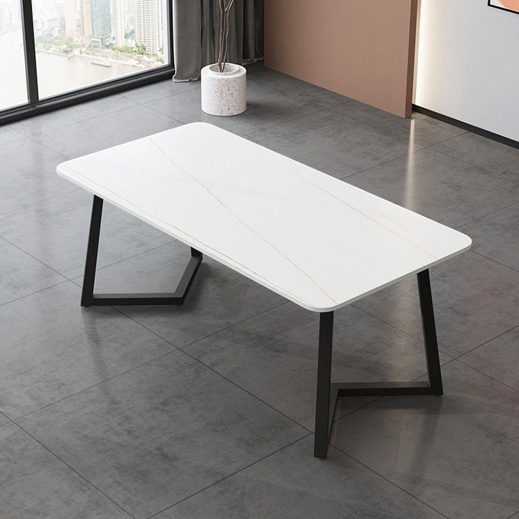 Industrial Style Dining Table Sintered Stone Rectangle Table for Home