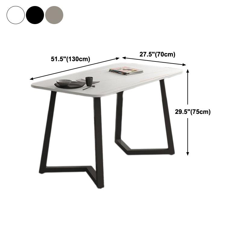Industrial Style Dining Table Sintered Stone Rectangle Table for Home