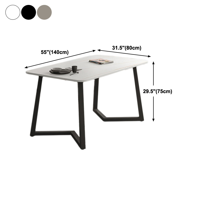 Industrial Style Dining Table Sintered Stone Rectangle Table for Home