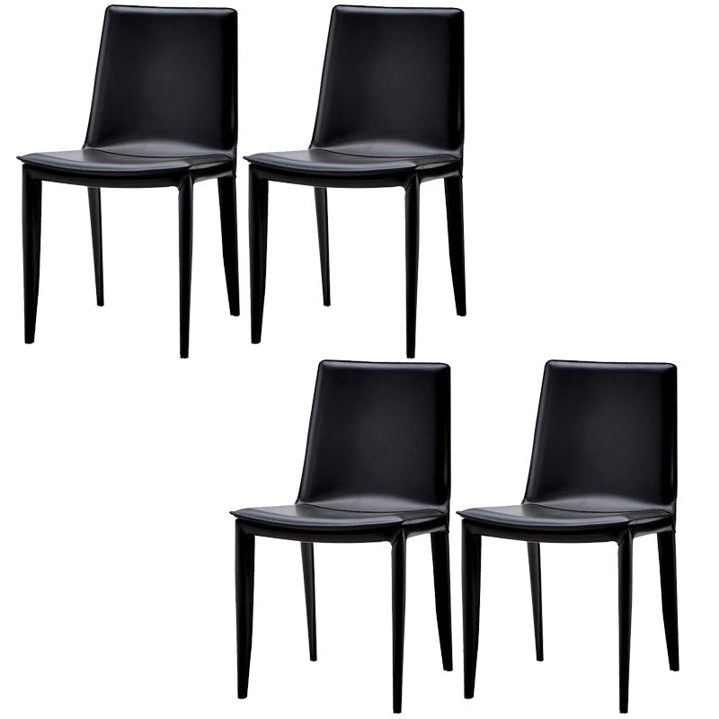 Contemporary Style Dining Chairs Armless Chair with Metal Legs for Kitchen