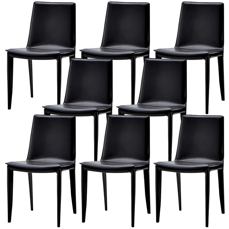 Contemporary Style Dining Chairs Armless Chair with Metal Legs for Kitchen