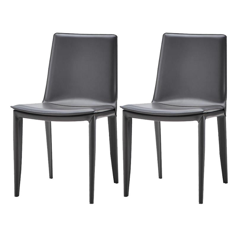 Contemporary Style Dining Chairs Armless Chair with Metal Legs for Kitchen