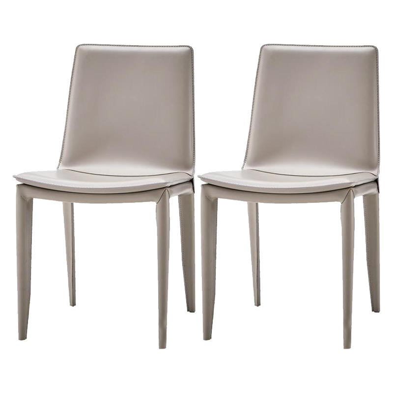 Contemporary Style Dining Chairs Armless Chair with Metal Legs for Kitchen