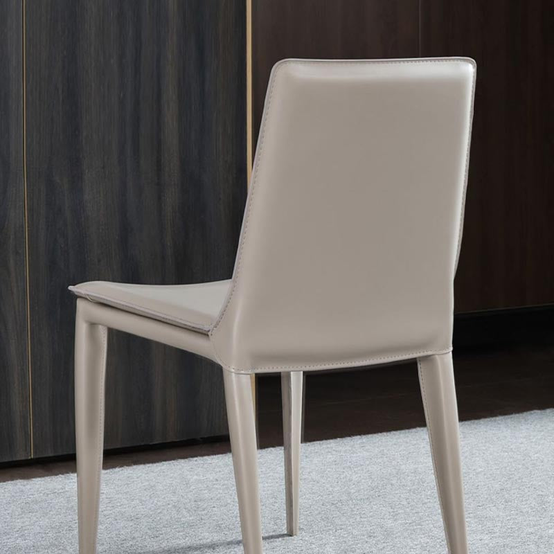 Contemporary Style Dining Chairs Armless Chair with Metal Legs for Kitchen