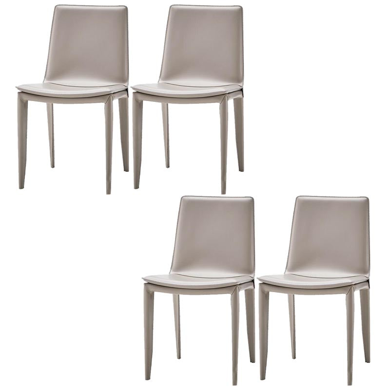 Contemporary Style Dining Chairs Armless Chair with Metal Legs for Kitchen