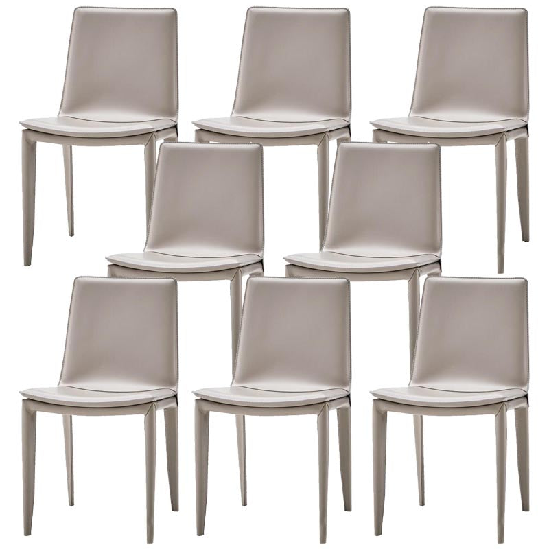 Contemporary Style Dining Chairs Armless Chair with Metal Legs for Kitchen