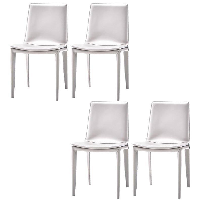 Contemporary Style Dining Chairs Armless Chair with Metal Legs for Kitchen