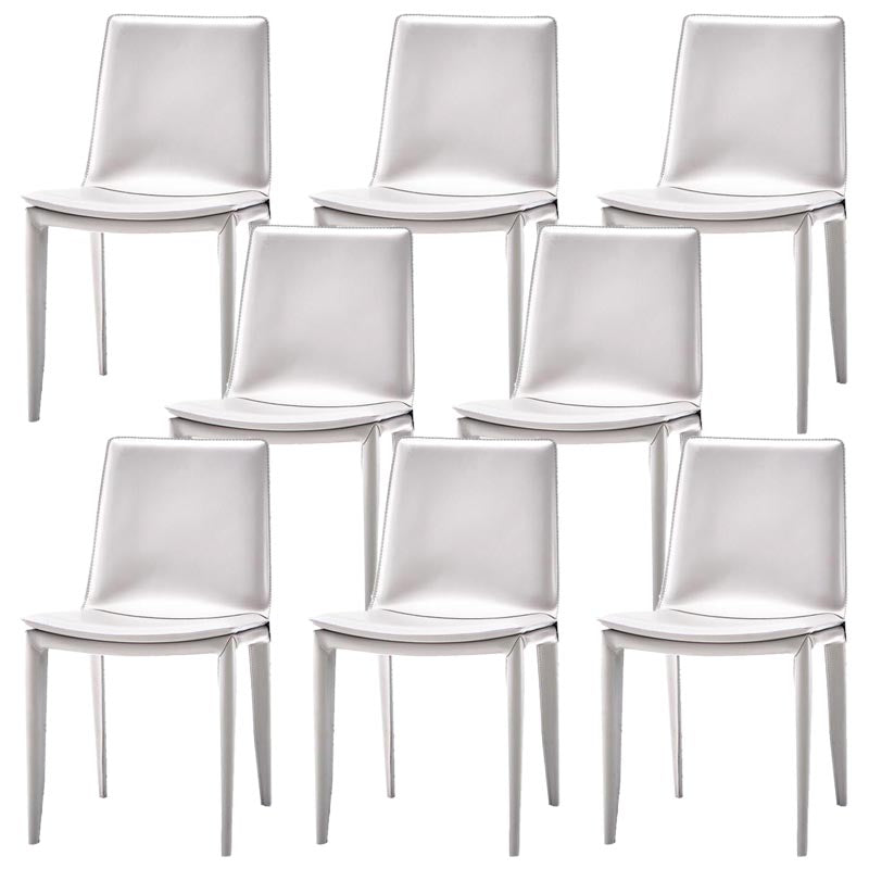 Contemporary Style Dining Chairs Armless Chair with Metal Legs for Kitchen