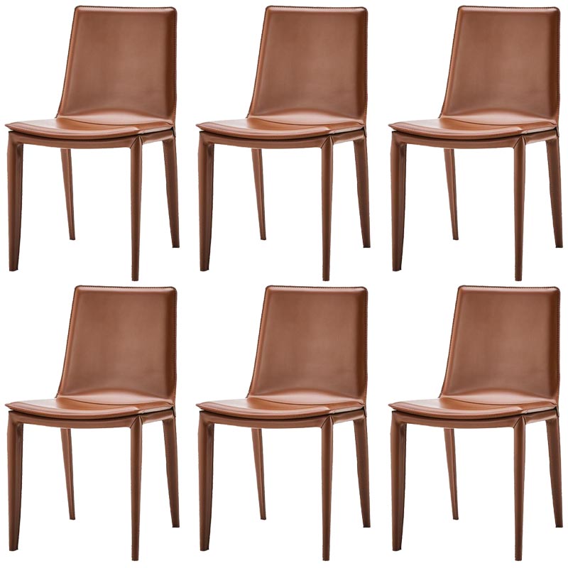 Contemporary Style Dining Chairs Armless Chair with Metal Legs for Kitchen