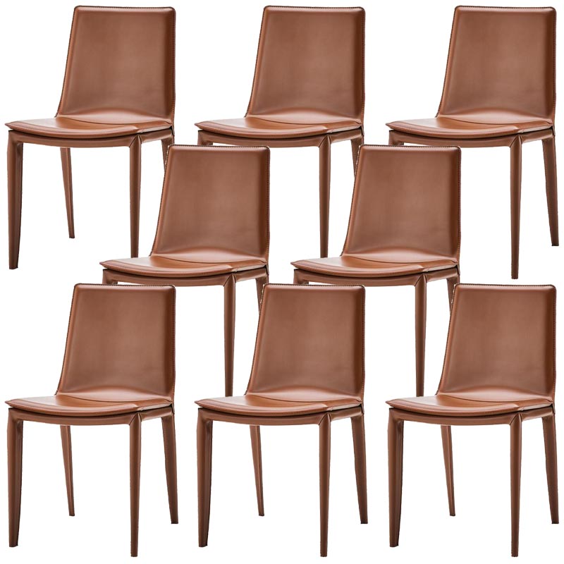 Contemporary Style Dining Chairs Armless Chair with Metal Legs for Kitchen
