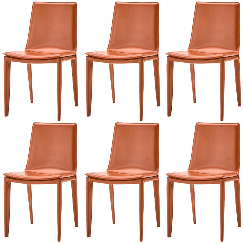 Contemporary Style Dining Chairs Armless Chair with Metal Legs for Kitchen