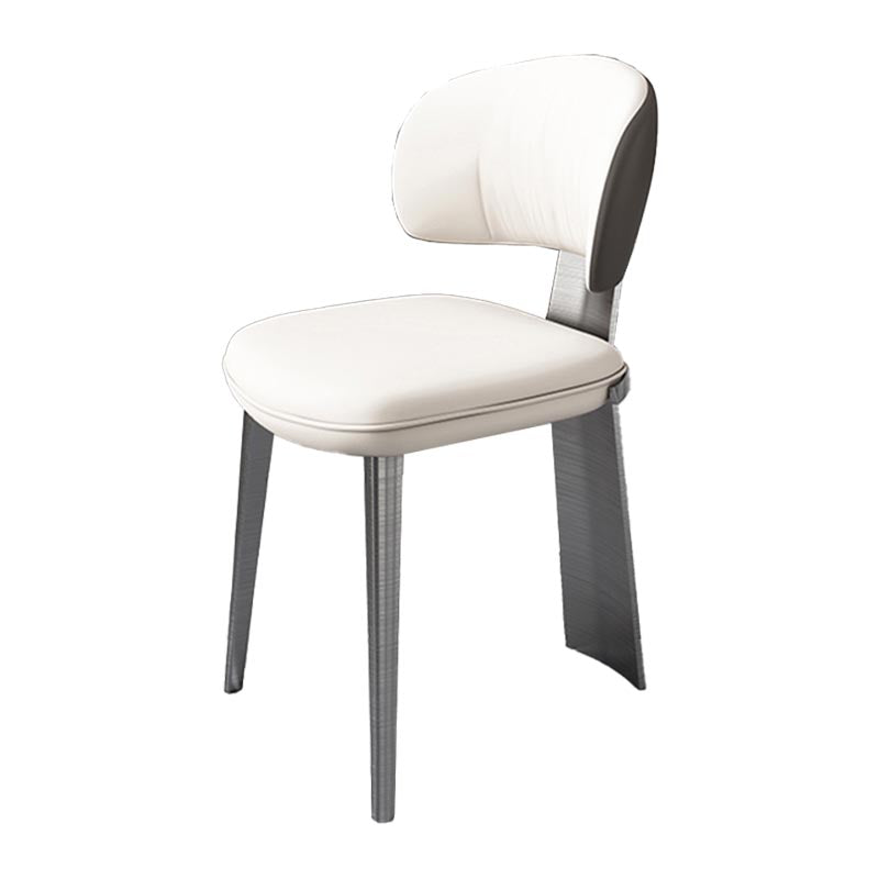 Nordic Glam Style Chair Dining Armless Chairs for Kitchen with Metal Legs