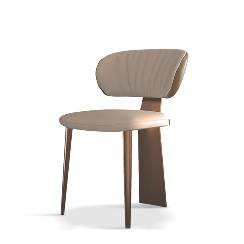 Nordic Glam Style Chair Dining Armless Chairs for Kitchen with Metal Legs