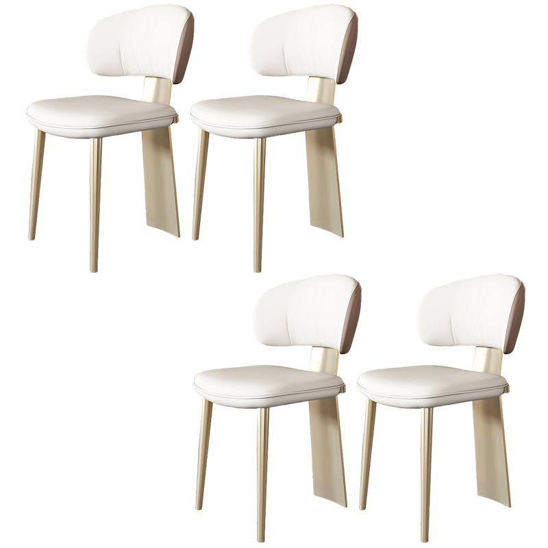Nordic Glam Style Chair Dining Armless Chairs for Kitchen with Metal Legs