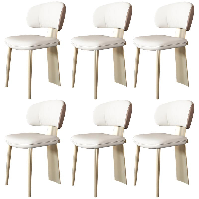 Nordic Glam Style Chair Dining Armless Chairs for Kitchen with Metal Legs