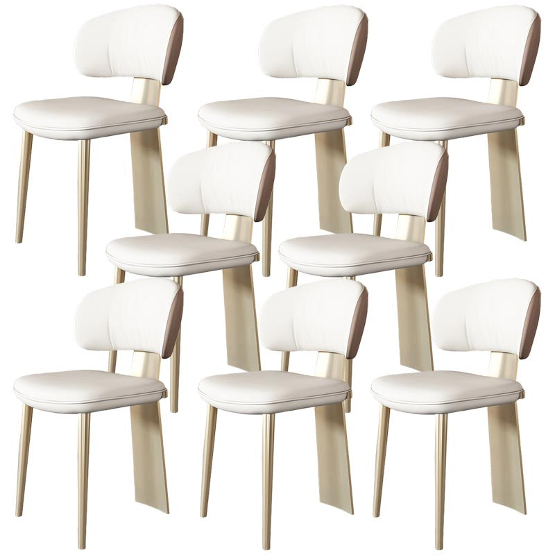 Nordic Glam Style Chair Dining Armless Chairs for Kitchen with Metal Legs