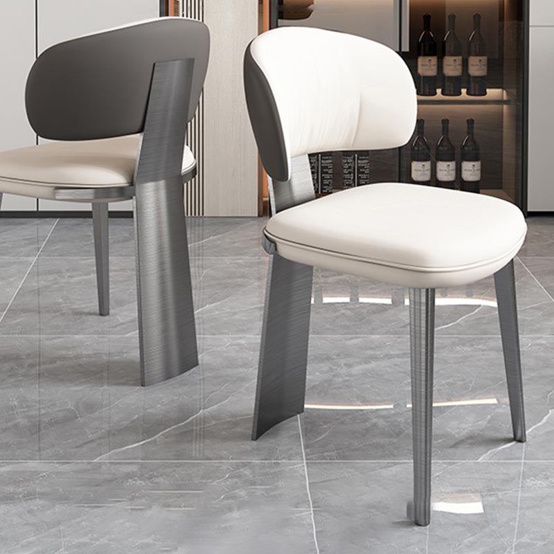 Nordic Glam Style Chair Dining Armless Chairs for Kitchen with Metal Legs