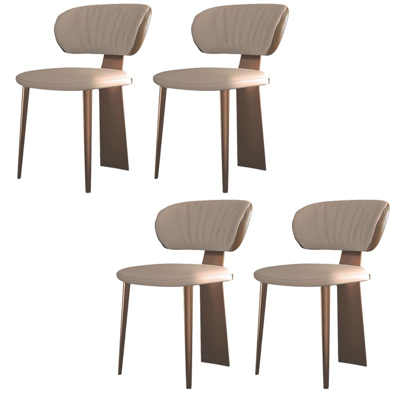 Nordic Glam Style Chair Dining Armless Chairs for Kitchen with Metal Legs