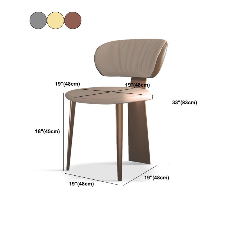 Nordic Glam Style Chair Dining Armless Chairs for Kitchen with Metal Legs