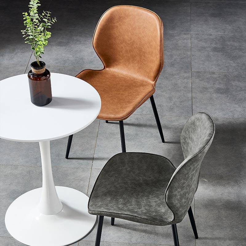 Contemporary Style Chairs Armless Dining Chairs with Metal Legs for Kitchen