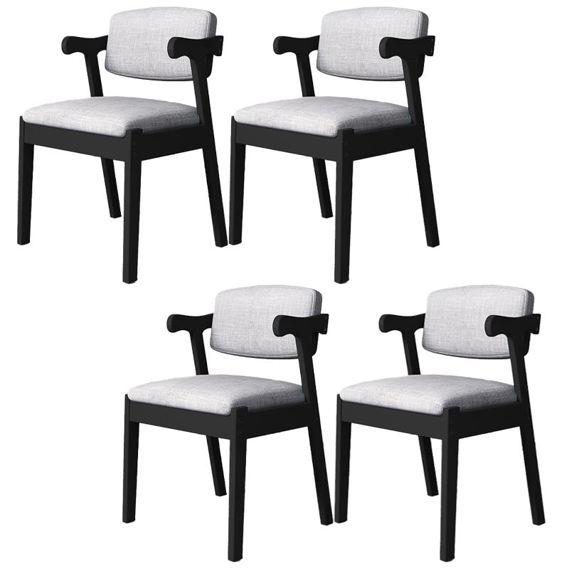 Modern Wood Dining Chair Open Back Dining Side Furniture in Matte Finish for Home