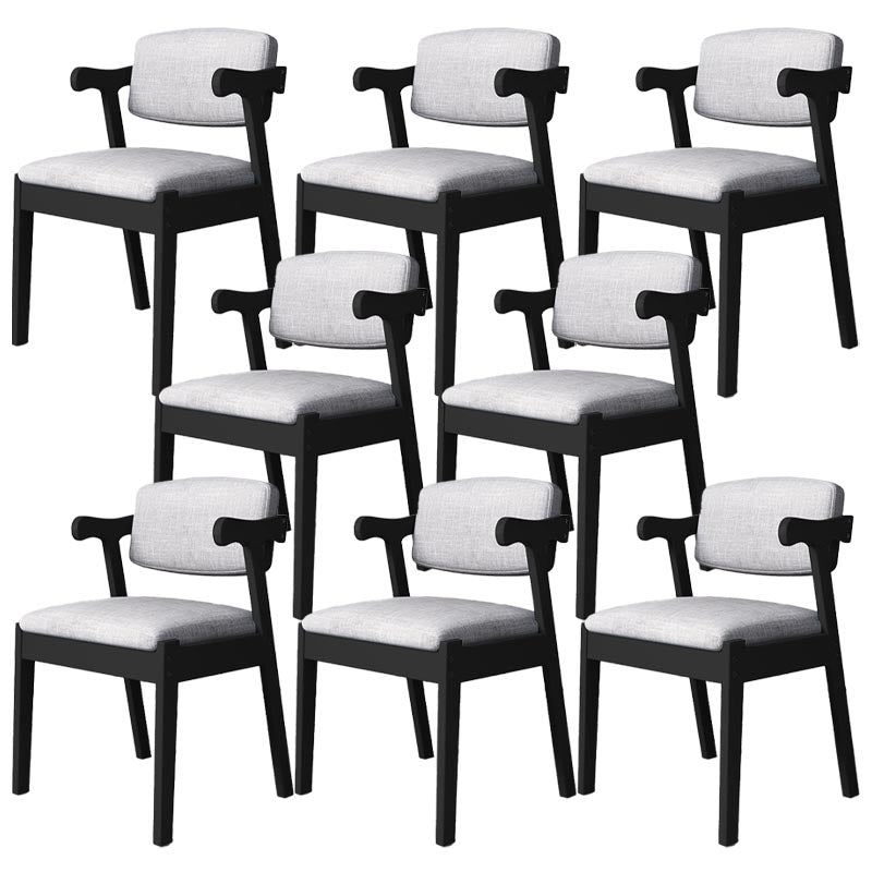 Modern Wood Dining Chair Open Back Dining Side Furniture in Matte Finish for Home