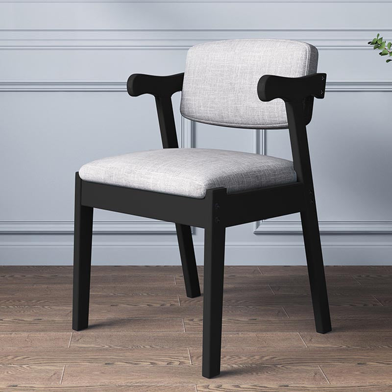 Modern Wood Dining Chair Open Back Dining Side Furniture in Matte Finish for Home