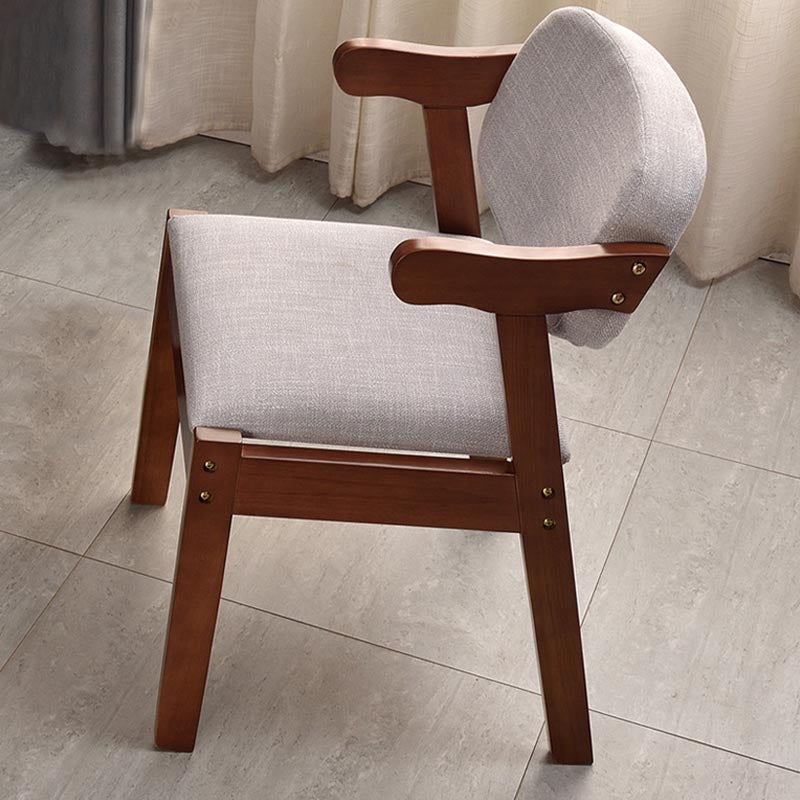 Modern Wood Dining Chair Open Back Dining Side Furniture in Matte Finish for Home
