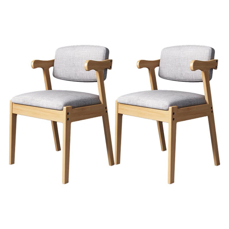 Modern Wood Dining Chair Open Back Dining Side Furniture in Matte Finish for Home