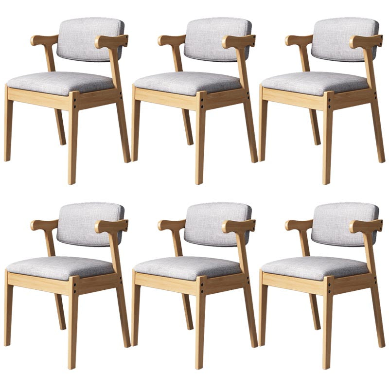 Modern Wood Dining Chair Open Back Dining Side Furniture in Matte Finish for Home