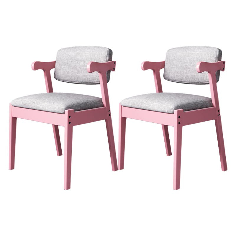 Modern Wood Dining Chair Open Back Dining Side Furniture in Matte Finish for Home