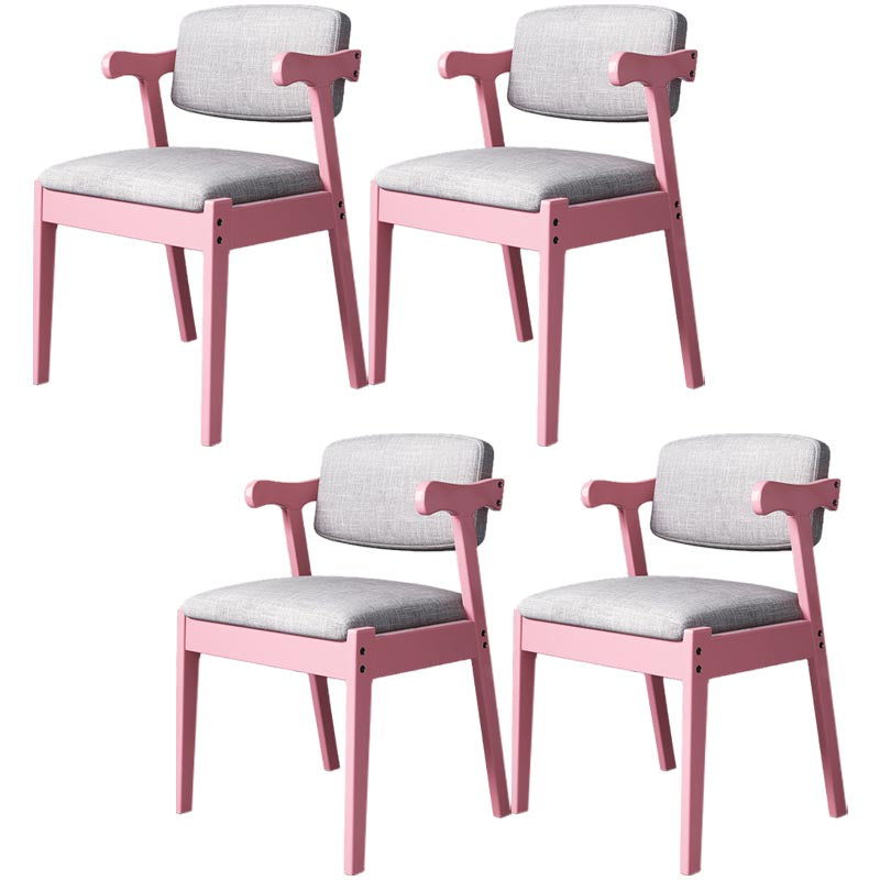 Modern Wood Dining Chair Open Back Dining Side Furniture in Matte Finish for Home