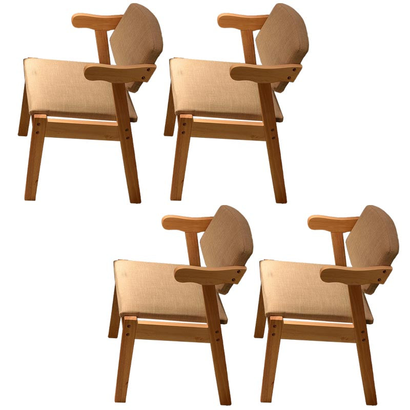 Modern Wood Dining Chair Open Back Dining Side Furniture in Matte Finish for Home