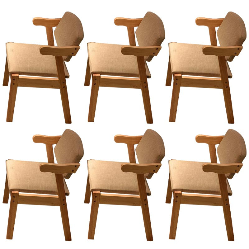 Modern Wood Dining Chair Open Back Dining Side Furniture in Matte Finish for Home