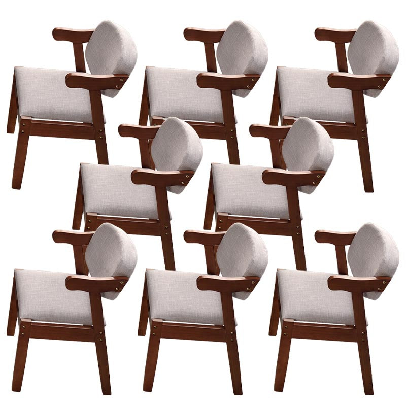 Modern Wood Dining Chair Open Back Dining Side Furniture in Matte Finish for Home