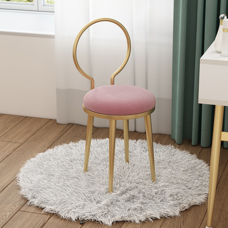 Glam Velvet Dining Chair Open Back Dining Side Furniture with Gold Legs in Matte Finish